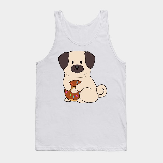 Chocolate Doughnut Pug Tank Top by BiscuitSnack